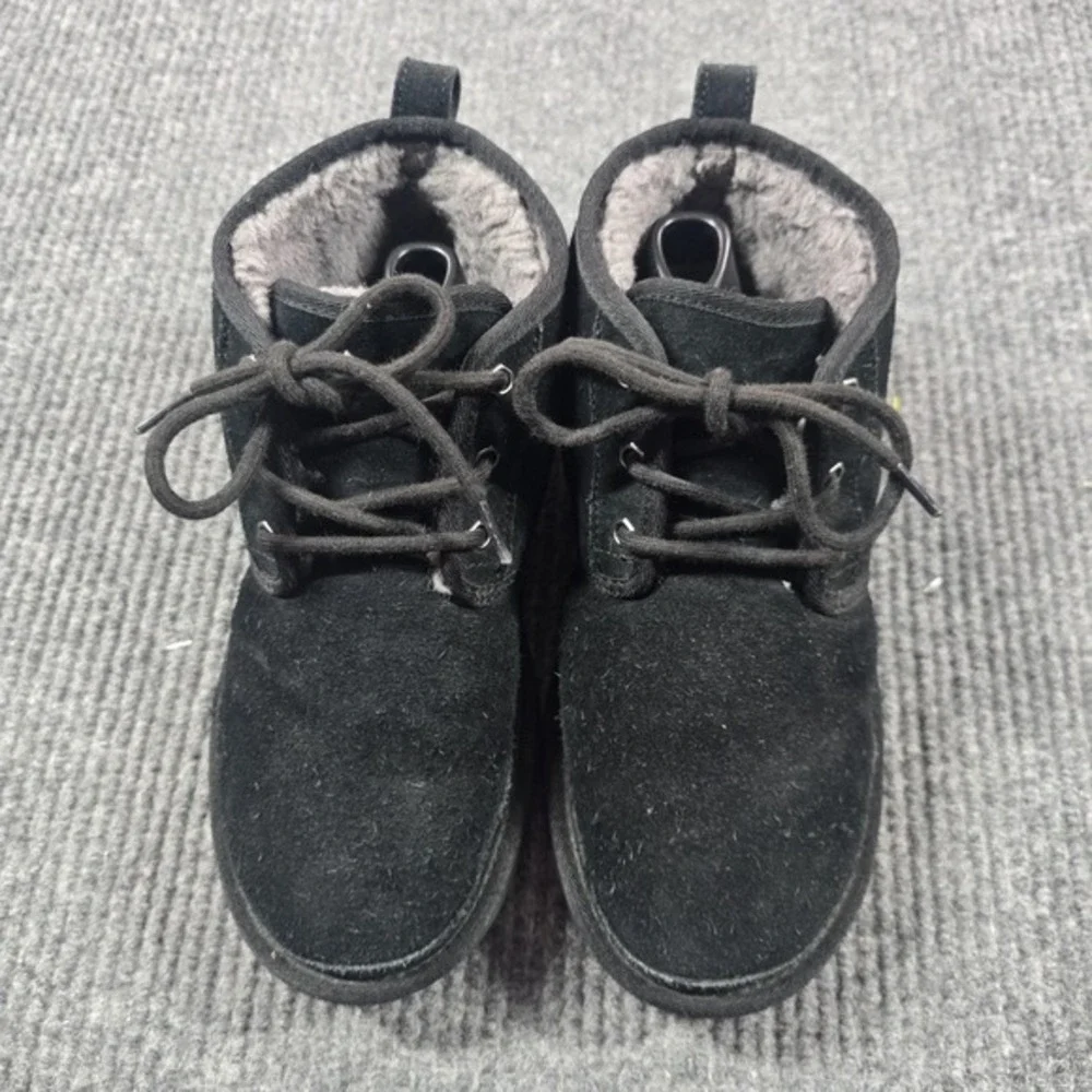 UGG Boots Mens Size 8‎ Black Suede Neumel Chukka Lined Wool 3236